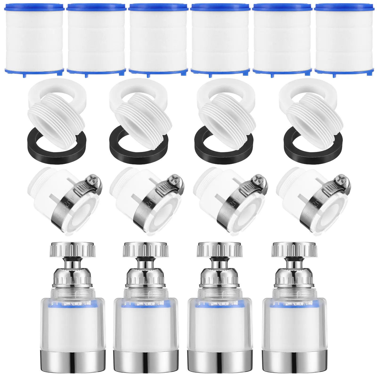 X8 Short Water Filter for Sink Faucet – Universal Tap Connector with 8pp Cotton Element, Kitchen & Bathroom Purifier
