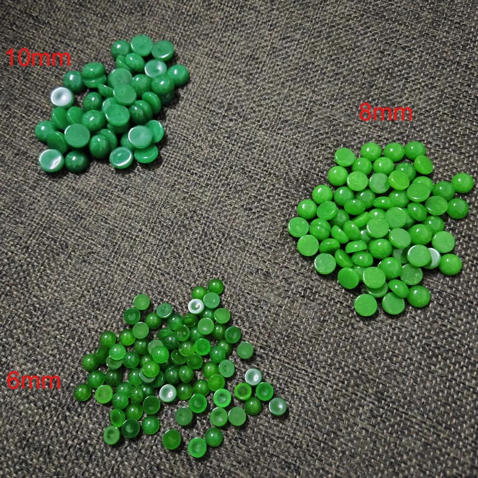 Fashion Good Quality Natural Malay Jade Round Cab Cabochon 6mm 8mm 10mm Beads for Jewelry Making Free Shipping Wholesale 50pcs