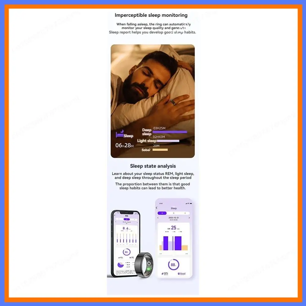BAAE R02 Smart Ring Health Monitoring IP68 أوضاع رياضية متعددة مقاومة للماء لنظام Android وIOS