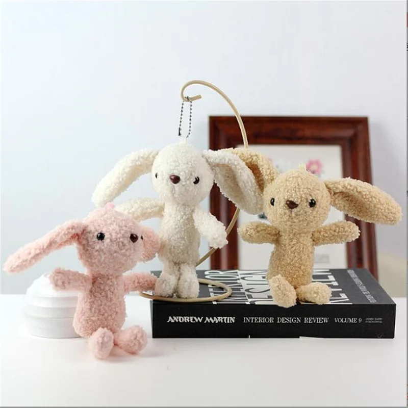 2023 Cute 20cm Approx Bunny Plush Doll Pendant Girl  White Stuffed Rabbit Bag Clothing Gift Small Pendant