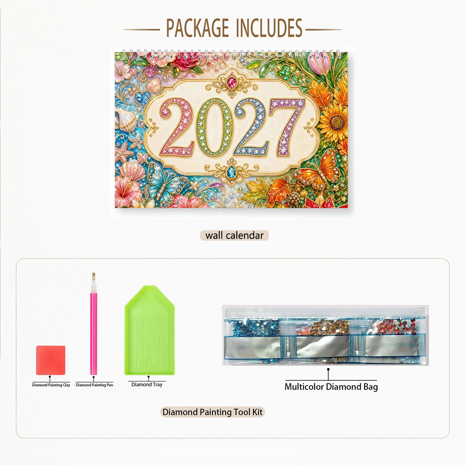 Resin Art Flower - 2027 DIY Flowers Diamond Art Calendars