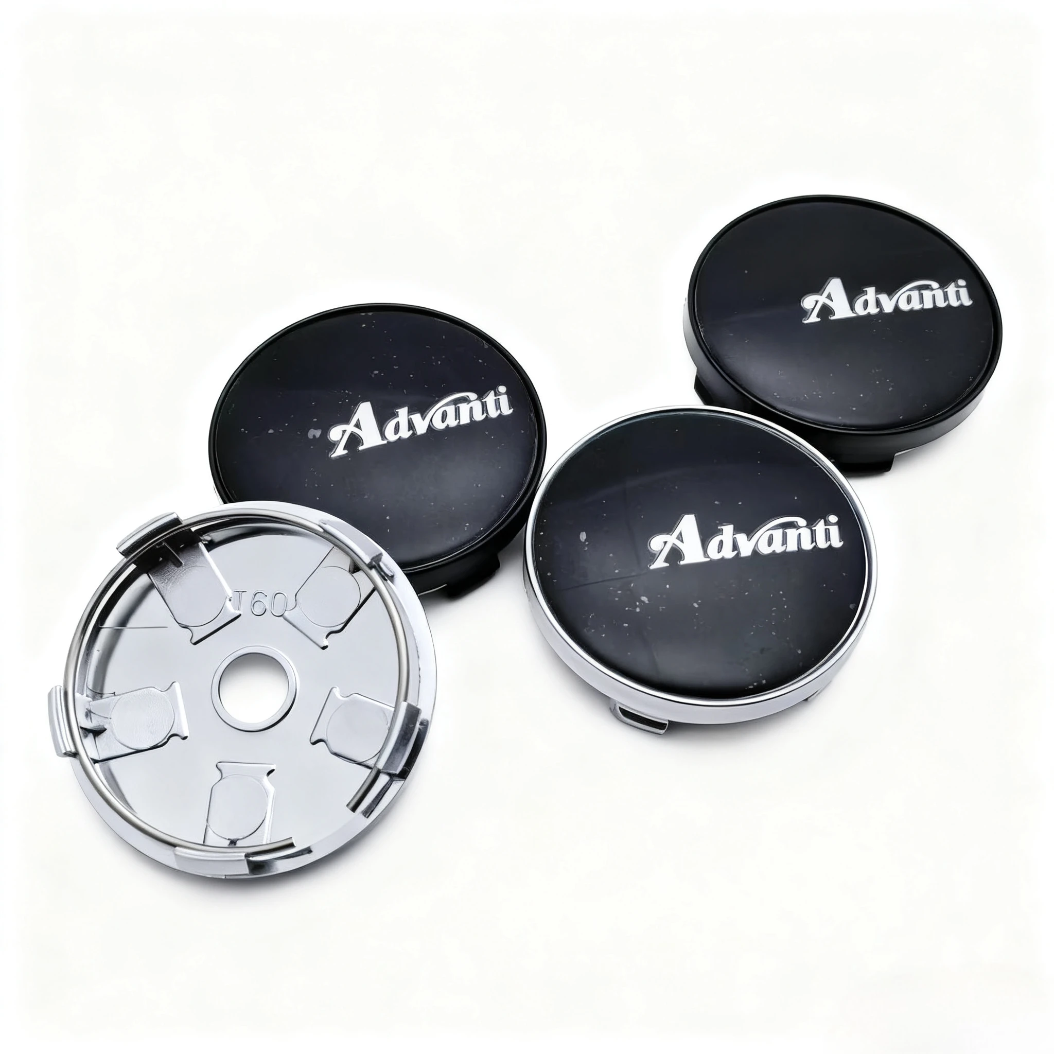4pcs Advanti Racing Logo Emblem Car Wheel Center Caps O.D 60MM Clips 56MM Wheels Hub Dust Cap Rim Hubcaps Cover Car Accessories