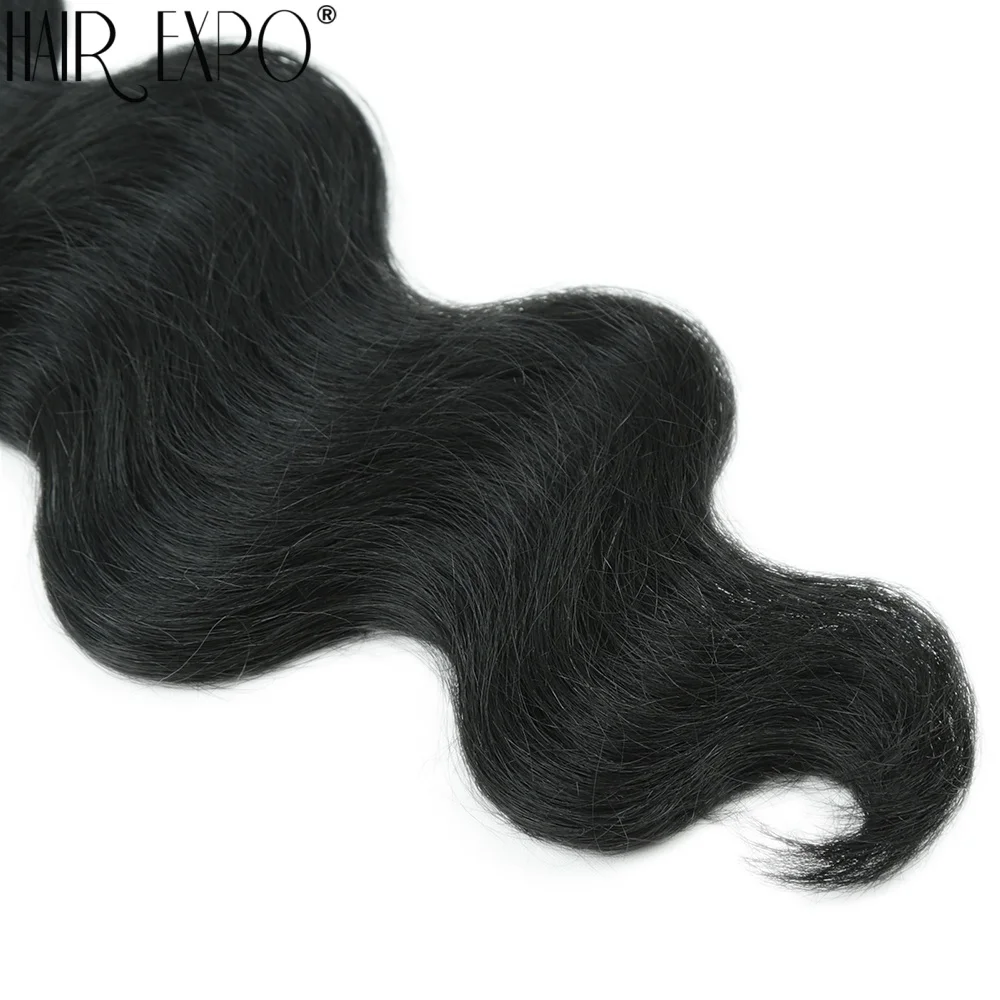 Body Wave Haarbündel 24 Zoll Piano Blonde Natürliche Synthetische Haarverlängerungen Ombre Dicker Pferdeschwanz Lockiges Haar zum Weben für Frauen – Detail 10