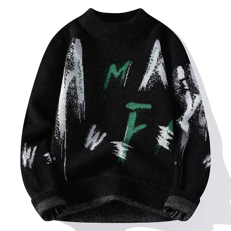 Men's Crew Neck Business Casual Sweater, Versatile Pullover Knit Undershirt, Autumn Winter Thickened Warm Base Layer Top