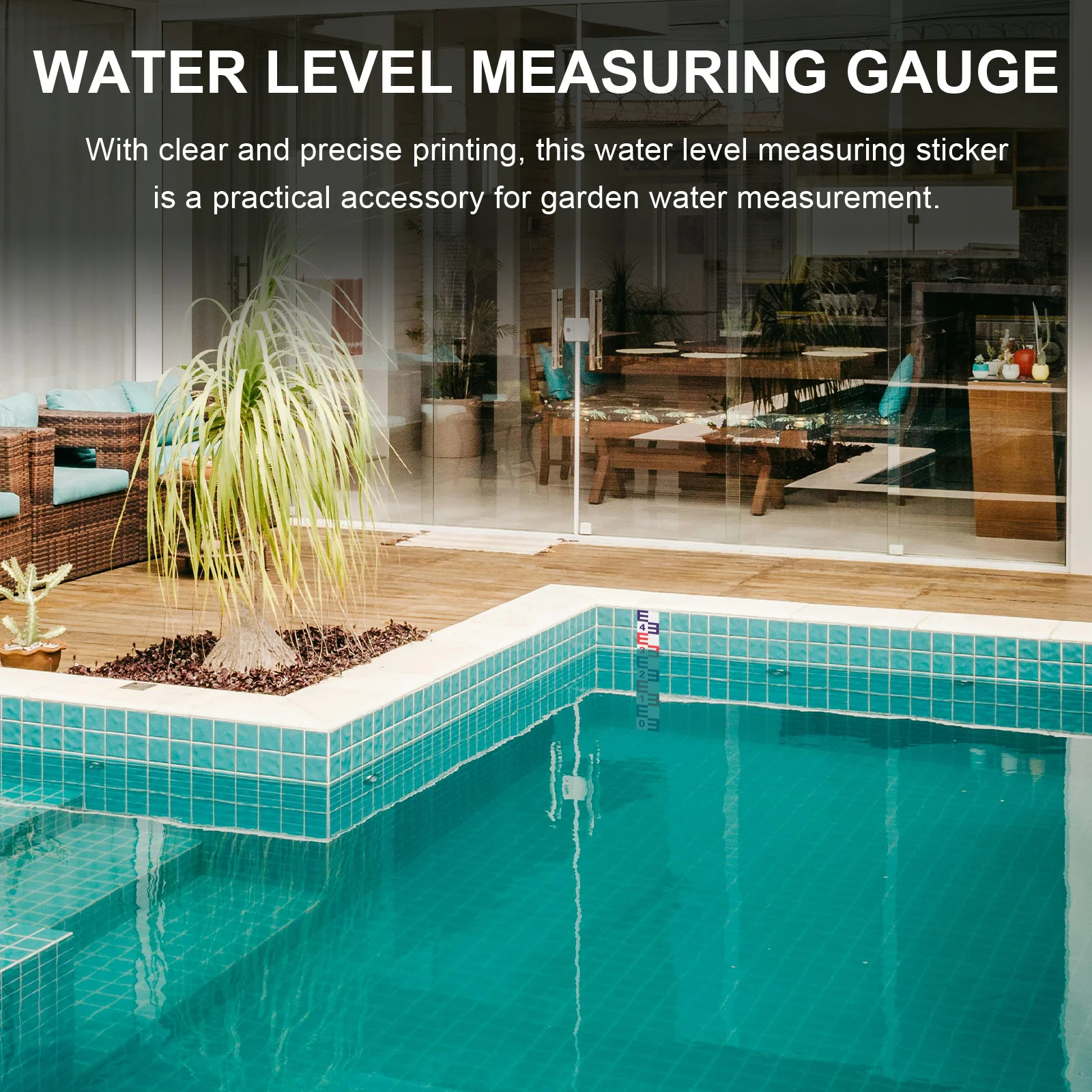 

Waterproof Reflective Water Level Gauge Sticker Durable Easy to Use Garden Measurement Tool Water Gauge Measurement Tool