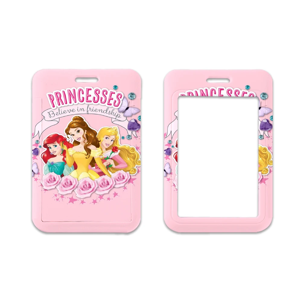 Porta carte di debito Disney cordino per telefono corda porta Badge per carta d'identità biancaneve principessa tracolla per cartone animato portachiavi regalo