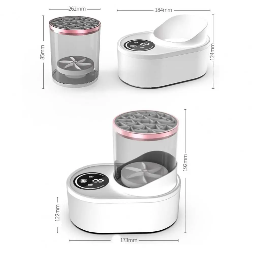 منظف فرش المكياج الكهربائي القابل للفصل، أدوات تنظيف فرشاة التجميل الأوتوماتيكية القابلة لإعادة الشحن عبر USB