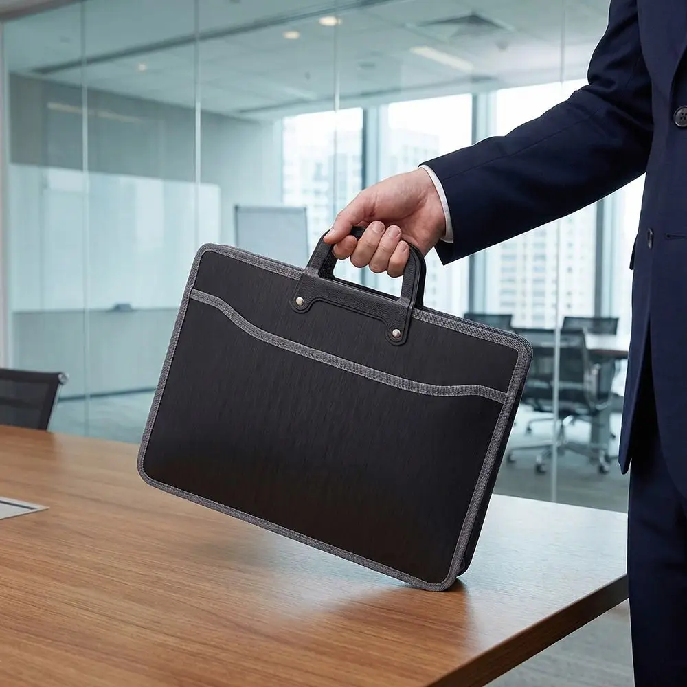 

Портативная сумка для документов из ткани Оксфорд, большая вместимость, водонепроницаемая, с ручкой, многослойная деловая сумка-тоут, для автомобиля