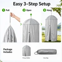 Portable Hanging Privacy Shelter Pop-Up Changing Shower Tent for Camping Car Tailgate Outdoor Toilet 77/90cm 6