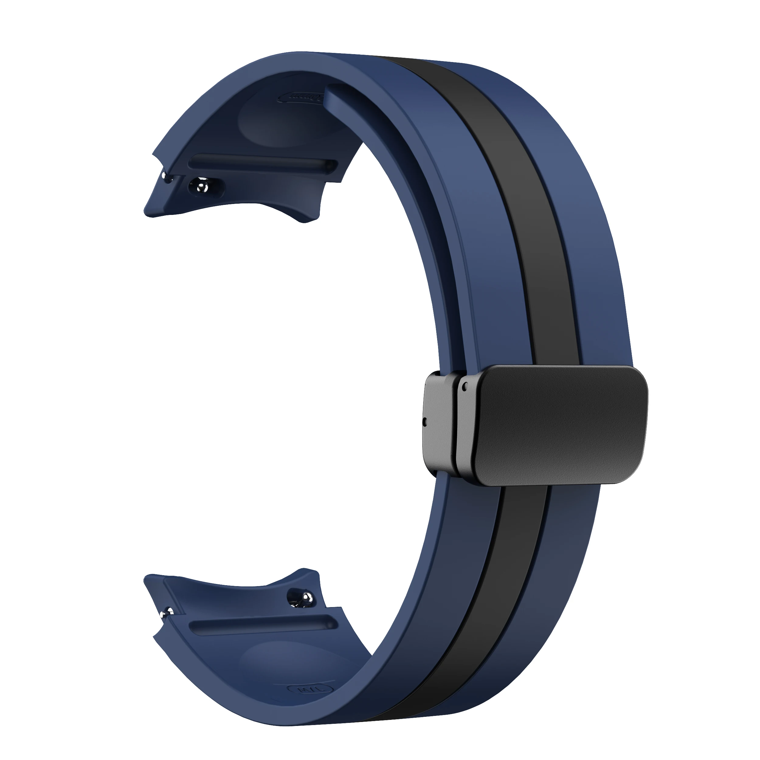 Silicone Watchband for Samsung Galaxy Watch 7 40mm Sport Vertical Black Magnetic Buckle for Galaxy Watch 6 Classic 43/47mm Starp