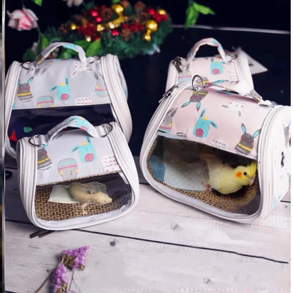 

Visible PVC Pet Bird Parrot Carrier Cage Portable Hamster Carrier Bag Travel Bag for Squirrel Lizard hedgehog Guinea pig Accesso