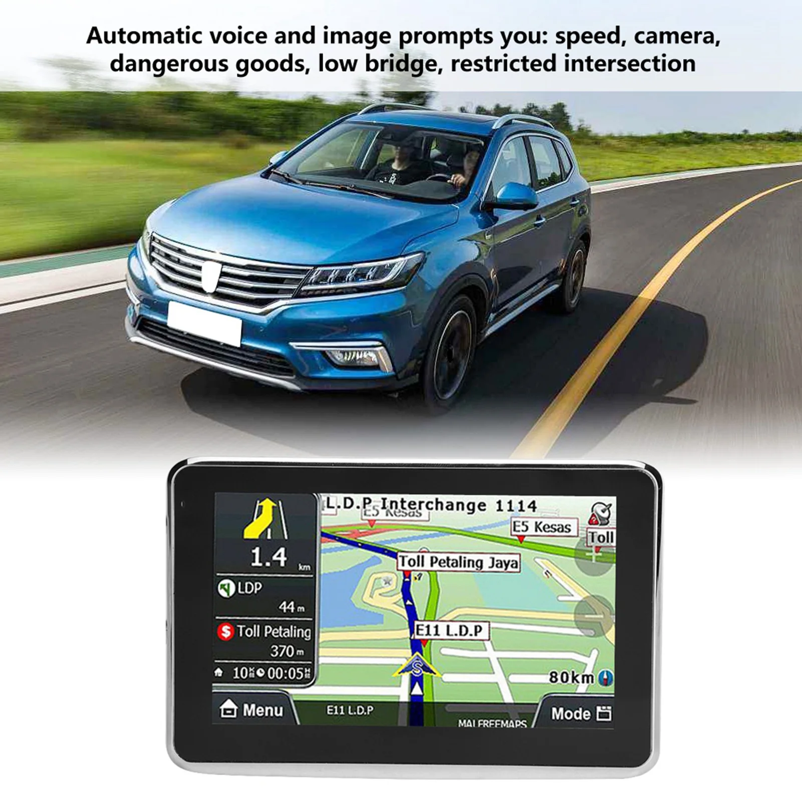 New 5inch Universal Car GPS Navigation HD Touch Screen 2D/3D GPS Navigator DDR256M 8G MP3 FM Europe Map Q5 1 GPS Navigators