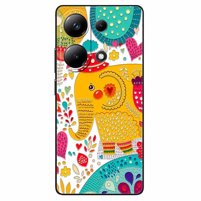 For Poco M6 Pro 4G Case Flower 3D Relief Soft Silicon Back Cover for Xiaomi Poco M6 Pro Phone Cases M 6 Pro M6Pro 4G Cartoon Bag