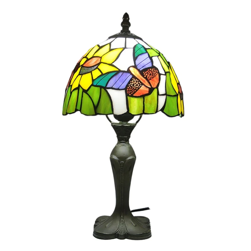 

8 inch 20cm Stained Glass Shade Tiffany Vintage Desk Lamp