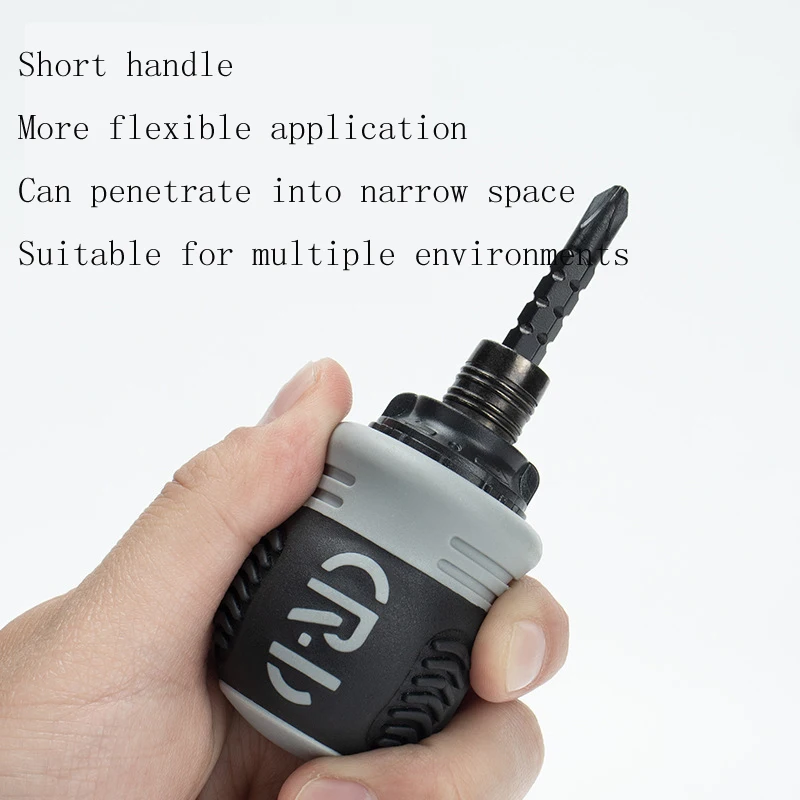 Mini Ratchet Screwdriver Magnetic Phillips Slotted Dual-purpose Batch Head Telescopic Labor-Saving Screwdriver Hand Tool