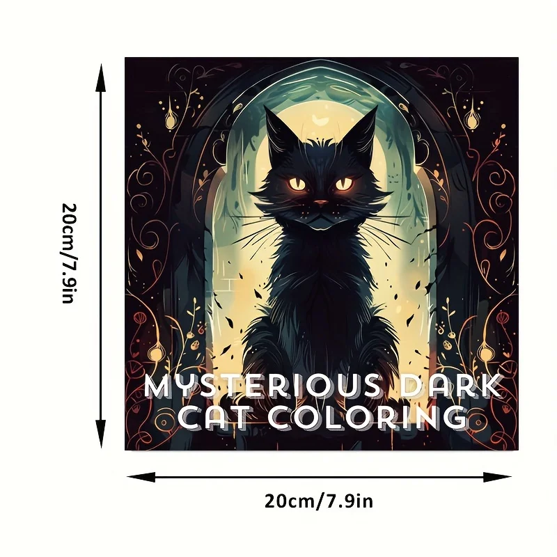 1 libro para colorear de gato oscuro misterioso para reducción de estrés |   Libro para colorear con estrés calmante para aliviar el estrés y obsequios, regreso a