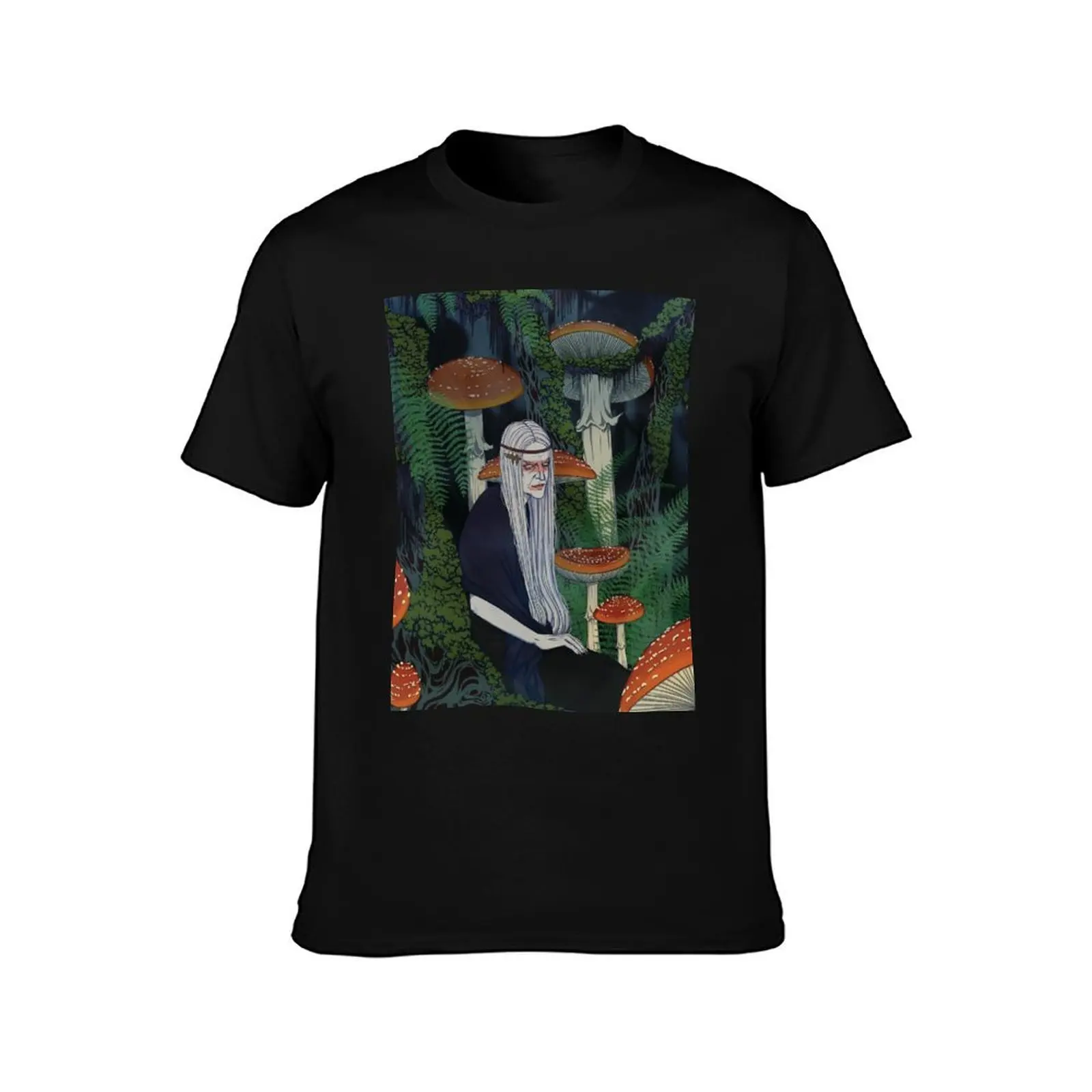 بابا ياجا تي شيرت أساسي تي شيرت قطن تي شيرت رجل 100% تي شيرت للرجل جرافيك تي شيرت كلاسيكي