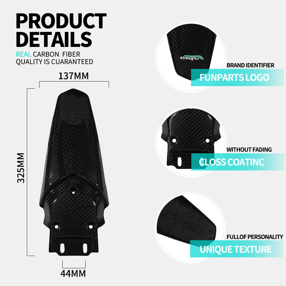 Funparts Rear Fender Mudguard Guard Carbon Fiber For TALARIA Sting MX3 MX4 E-Bike Electric Dirt Bike Motorcycles Accessories