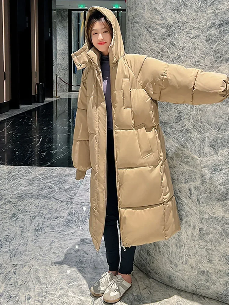 Winter Jackets Women Hooded Casual Long Parkas Woman New Fashion Korean Coats Ladies Warm Thicken Jacket Solid Padding Parka