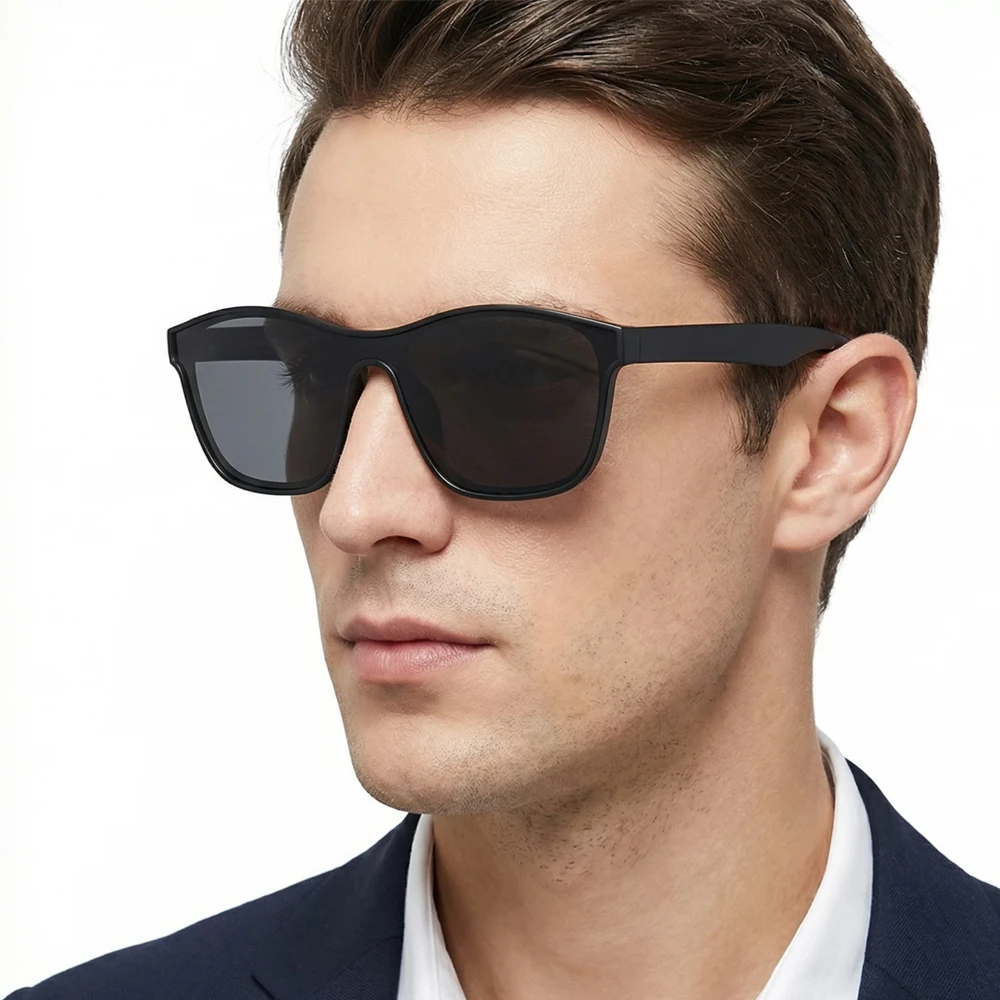 Neue einteilige Objektiv Sonnenbrille Männer Frauen Fashion Square Männliche Sonnenbrille Stilvolle Anti-glare Fahren Reisen Shades UV400 – Detail 2