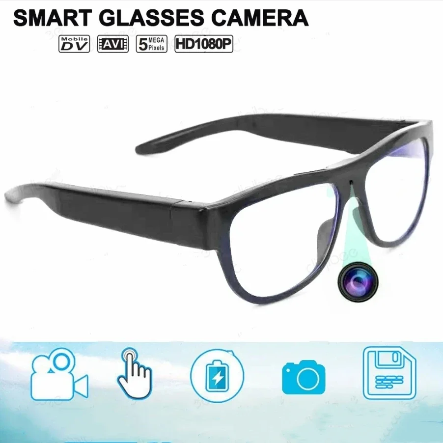 Gafas inteligentes para exteriores HD 1080P, grabadora de vídeo, toma de fotos, Micro videocámara espia, Mini cámara deportiva, gafas, conducción de coche, DVR