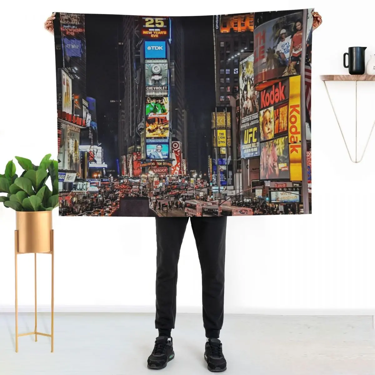 Times Square Throw Blanket couch cozy soft plush fuzzy picnic outdoor blanket