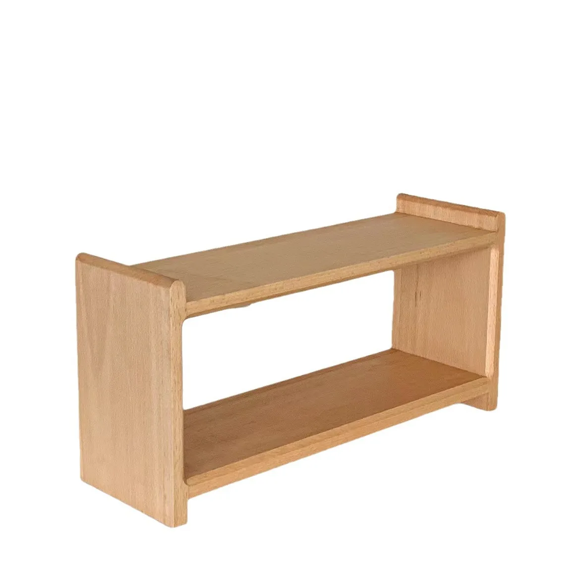 Desktop solid wood shelf, cherry wood, black walnut, beech wood, double-layer tea set, coffee cup storage rack, ornament