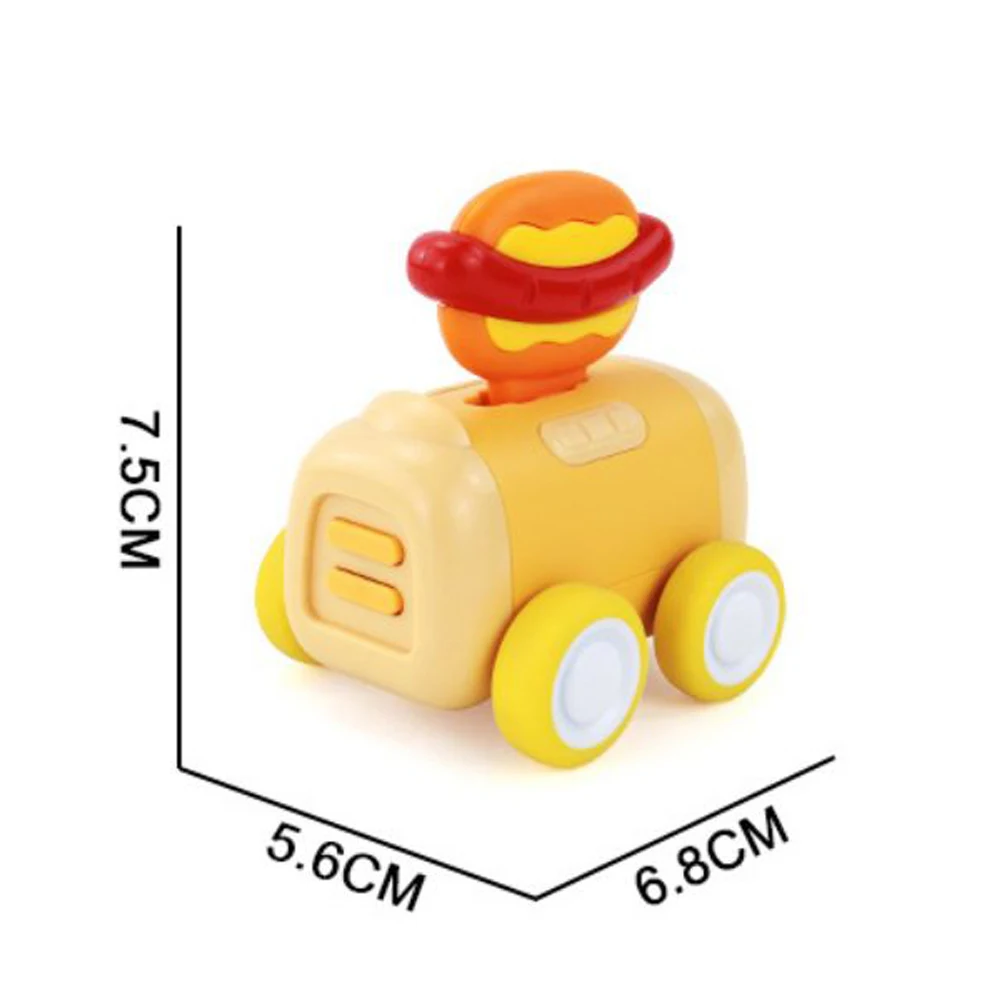 6 Styles Gourmet Cartoon Q Version Mini Pull-back Car Fries Burger Swing Inertia Toy Dollhouse Boy Toy Children's Birthday Gift