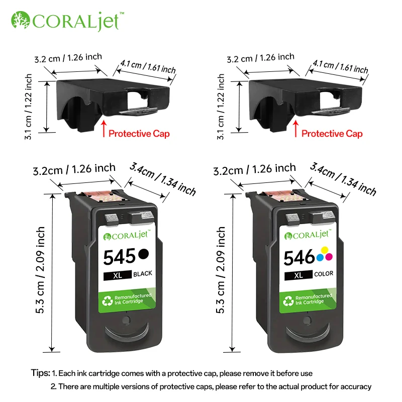 Coraljet PG-545XL CL-546XL Replacement for Canon Ink Cartridges 545XL 546XL for Pixma TS3355 TS3350 TS3150 MG3050 MG2550S MG2950