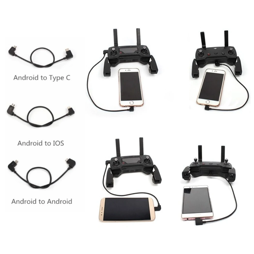 Micro-USB naar Lightning/TYPE-C/Micro-USB Datakabel Smartphone Tablet 15/30 cm Lijn Voor DJI MAVIC MINI/SE/MAVIC 2/MAVIC AIR/Spark