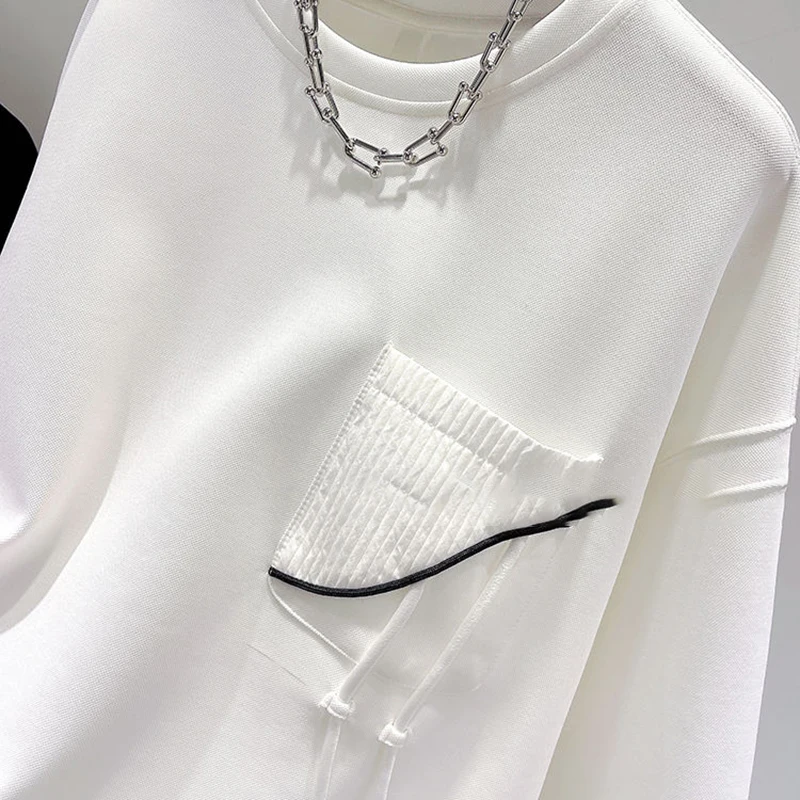 Korean Fashion Solid Color Hoodless Sweatshirt Women's Spring and Autumn New Temperament Loose Thin Niche Design Short Top