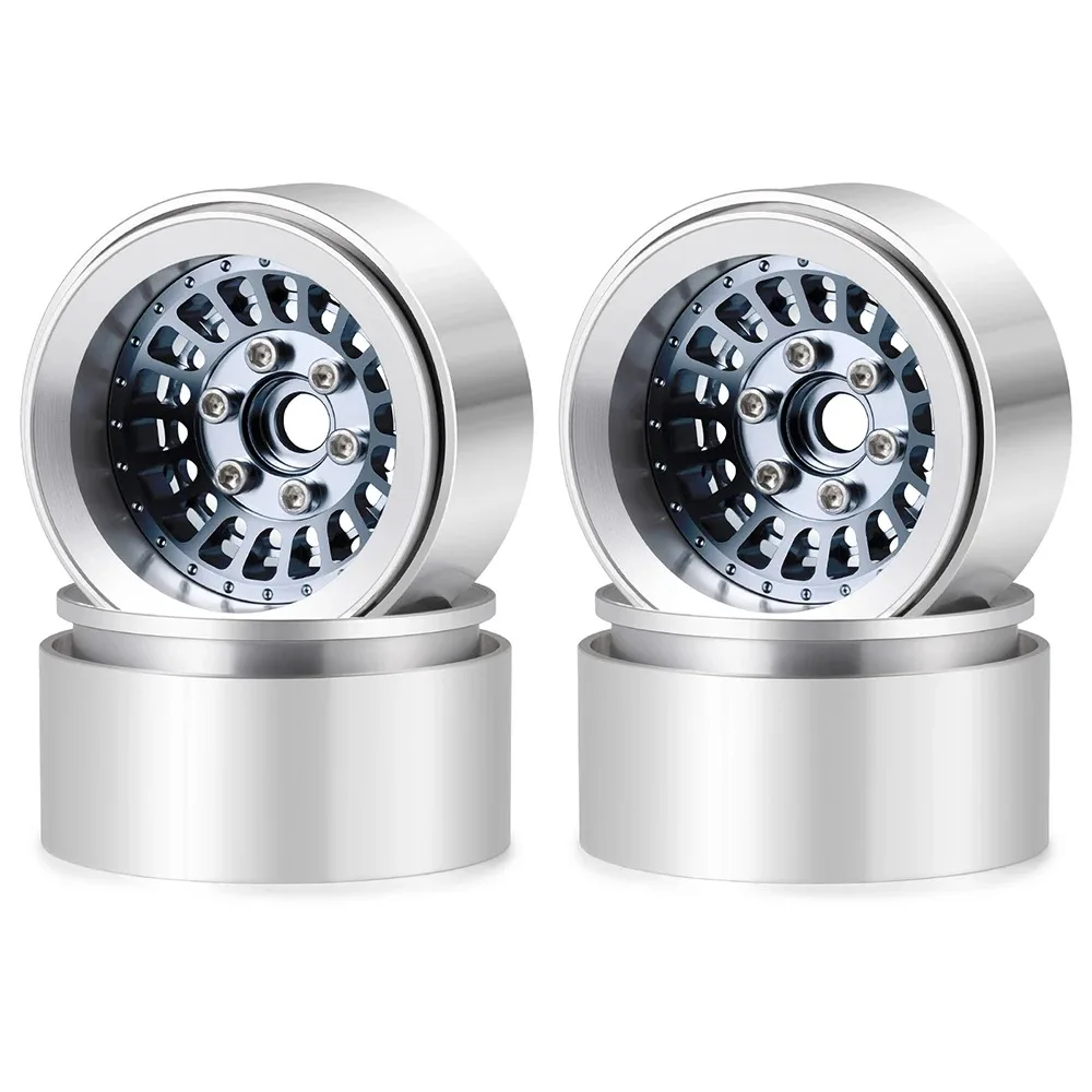 

4Pcs 1.9 Inch 30mm Aluminum Alloy Beadlock Wheel Rims Hubs Heavy Duty Upgrade Parts for 1/10 RC Crawler Axial SCX10 TRX-4