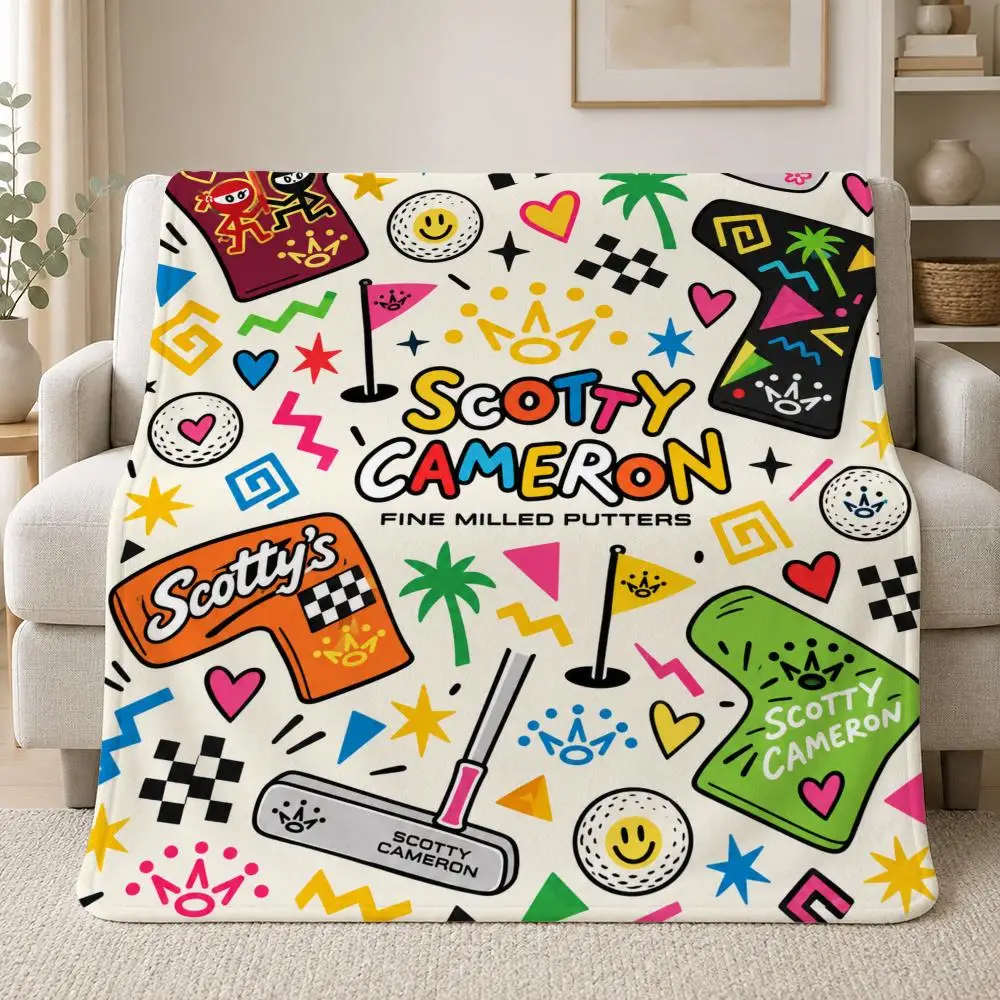 Golf Brand Scotty Cameron Throw Soft Plush Flannel Throw Blanket Sofa Bed Travel Home Decor