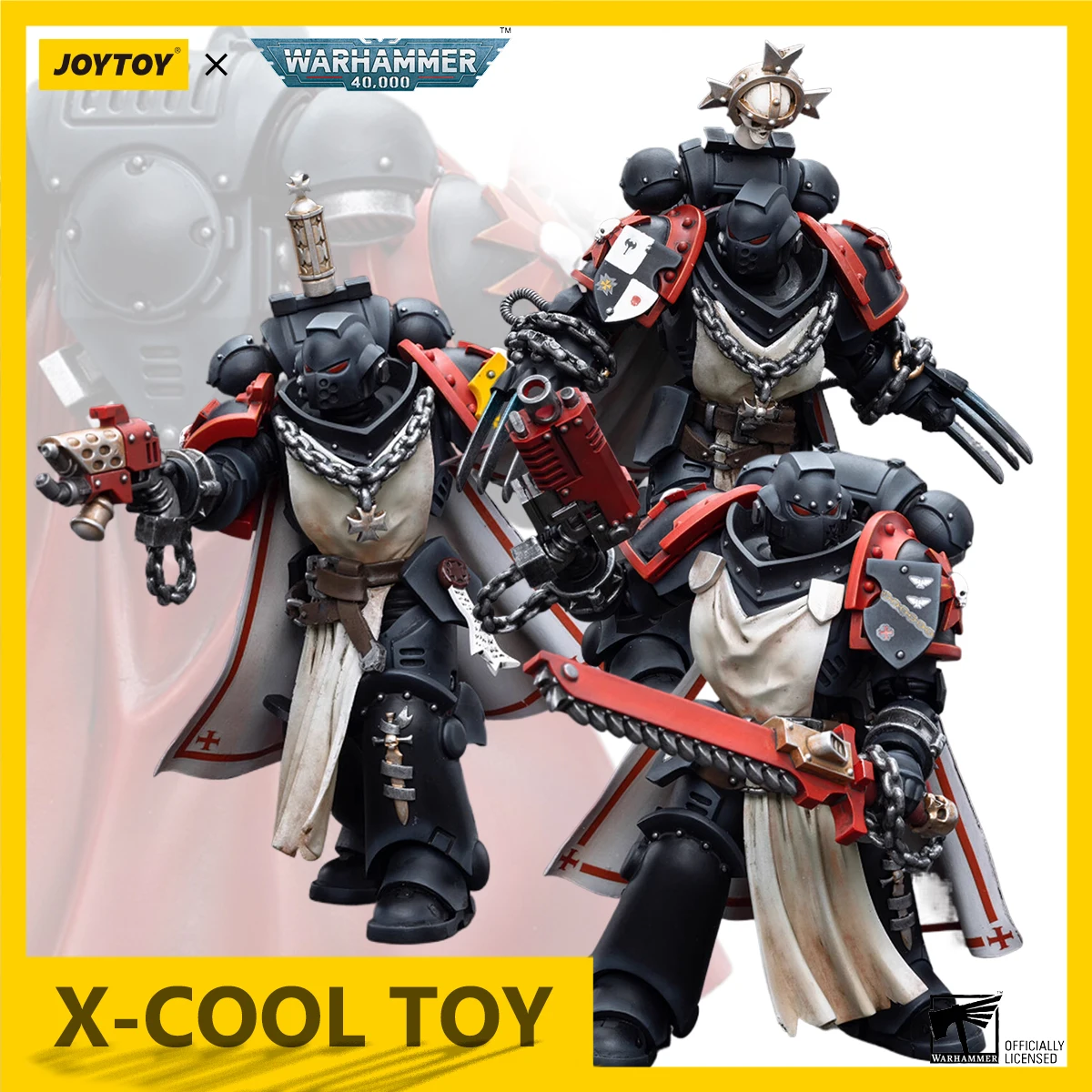 YTOY Warhammer 40 Black Templars Action Figure, Primaris Sword Brethren, Chinic Harmund, Granberults Figurine, Joint Movable Model, Chaîne