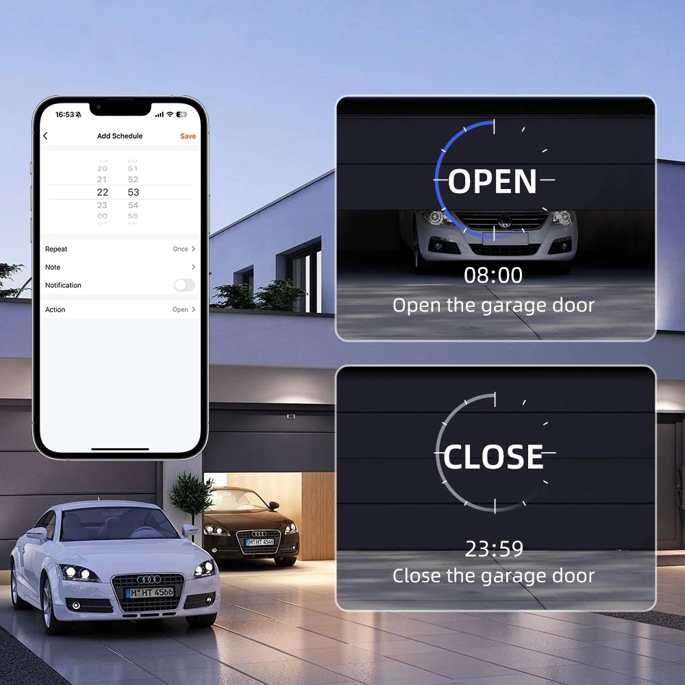 AVATTO WLAN-Garagentoröffner, Smart App Fernbedienung, Sprachsteuerung, Tor- und Türschaltermodul, kompatibel mit Tuya, Alexa, Google Home, Alice – Detail 5