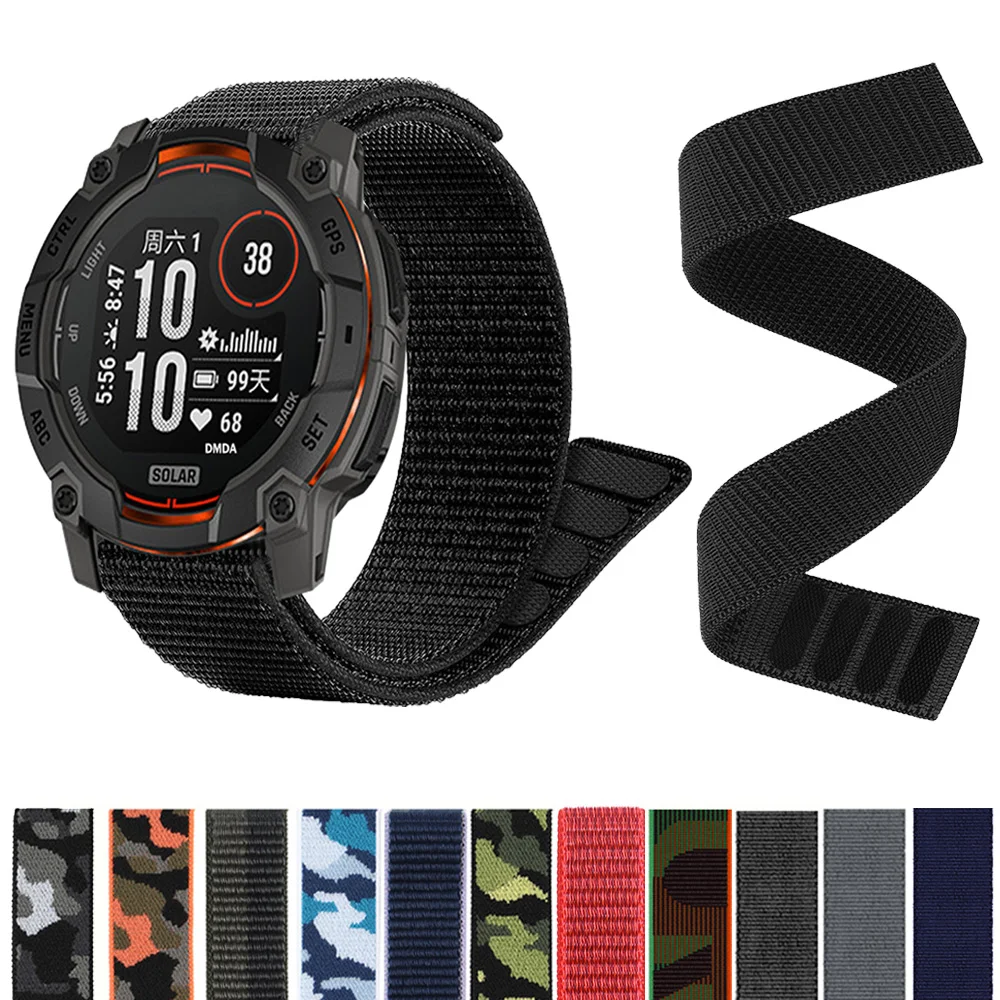 1PCS 22mm oder 26mm Nylon Haken Schleife Strap Für Garmin Fenix E 8 7 7X 6X uhr Band Instinct 3 Tactix8 Forerunner 965 955 Armband