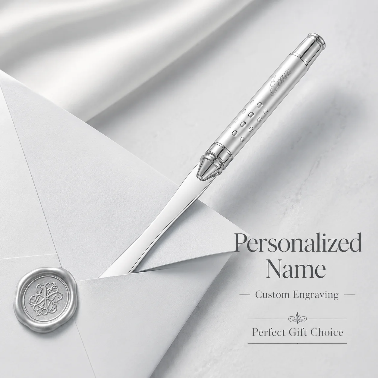1Pc Custom Name Metal Envelope Opener - Ergonomic Grip Envelope Slitter, Envelope Opener with Safety Edge, Multi-Functional Paper Cutter for Office/Home