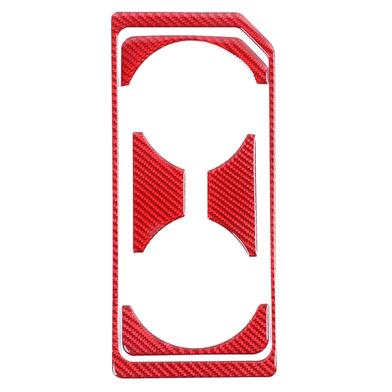 

Carbon Fiber Front Water Cup Holder Panel Cover Trim for Ford F-150 2015-2020 Accessories Red Carbon