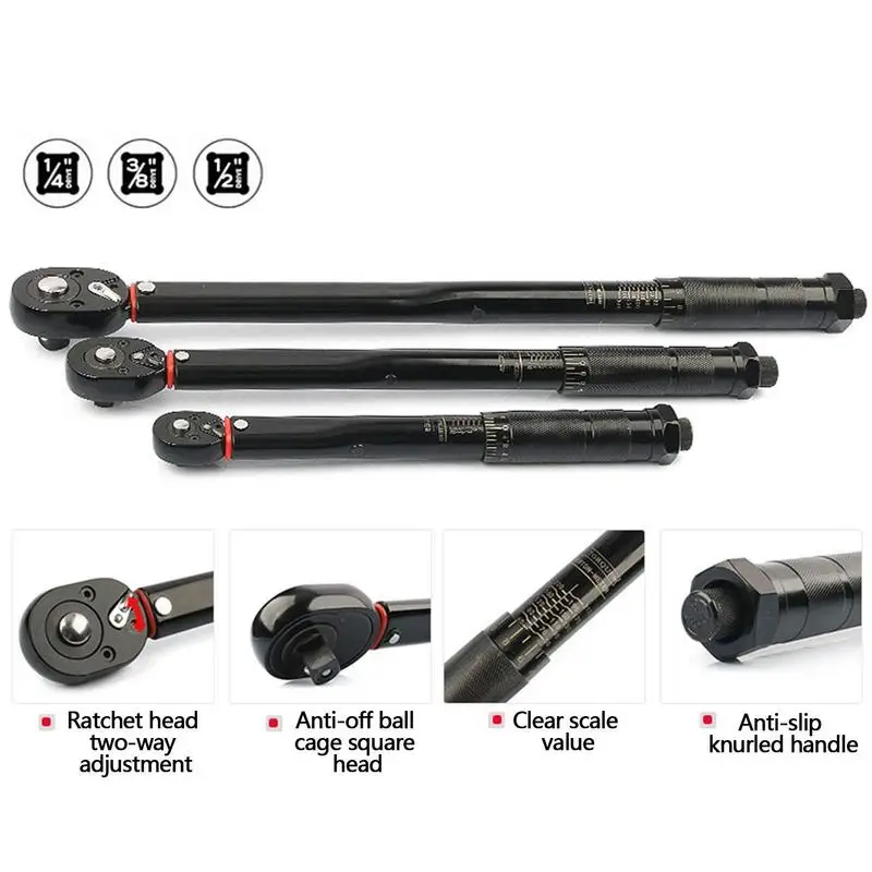 Car Tires Preset Torque Wrench Heavy-Duty Breaker Bar Adjustable Torque Wrench Extension For Car Bicycle Repair Tool