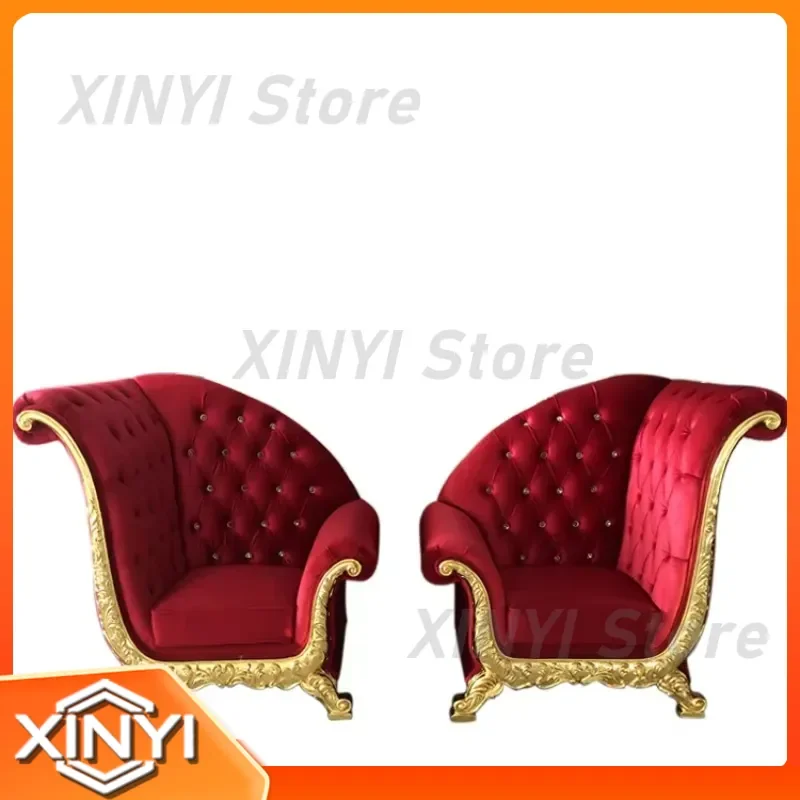1 pair of single seats for European fiberglass leather Royal Hotel lobby sofa chair for living room dining room office home