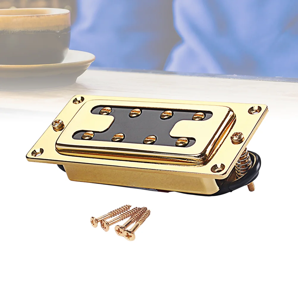 

15mm 4 String Bass Humbucker Double Coil Pickups Noiseless for Guitar Accessories (Golden)