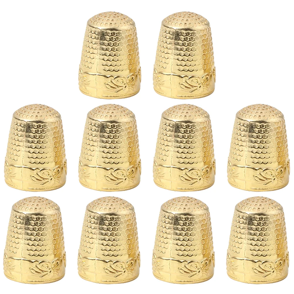 10 Pcs Patch Repair Portable Finger Protector Thimble Embroidery European Style Sewing Protectors Copper Cots