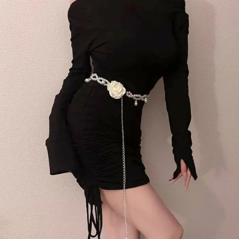 Fashion Temperament Elegant Pearl Waist Chains Versatile Waist Accessory Waist Belt Girls Dress Strap Pearl Belt Women Gift
