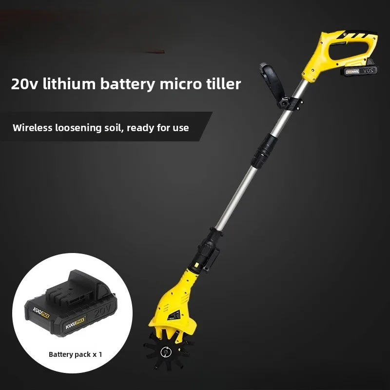 

Handheld 20V Lithium Battery Micro-tiller Scarifier Agricultural Soil-turning Household Small Electric Hoe Rotary Tiller
