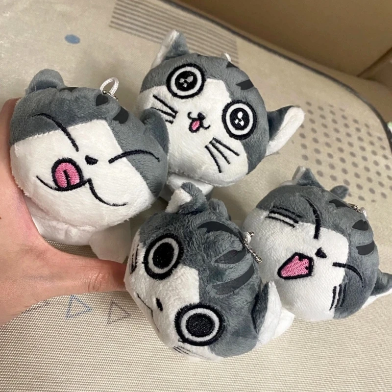 Kawaii Cute Mini Plush Cheese 10cm Cats Animal Stuffed Doll Keychain Instagram Style Bag Hanging Schoolbag Pendant  Gifts