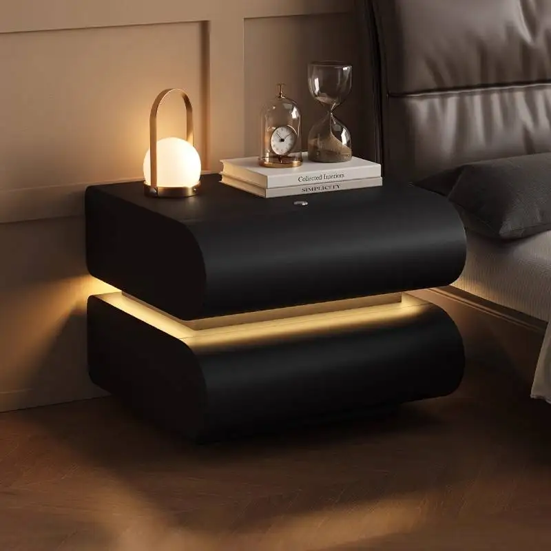 

Hidden Lamp Nightstands Nordic Small Drawer Side Bedside Nightstands Bedroom Modern Luxury Szafka Nocna Sypialnia Furniture
