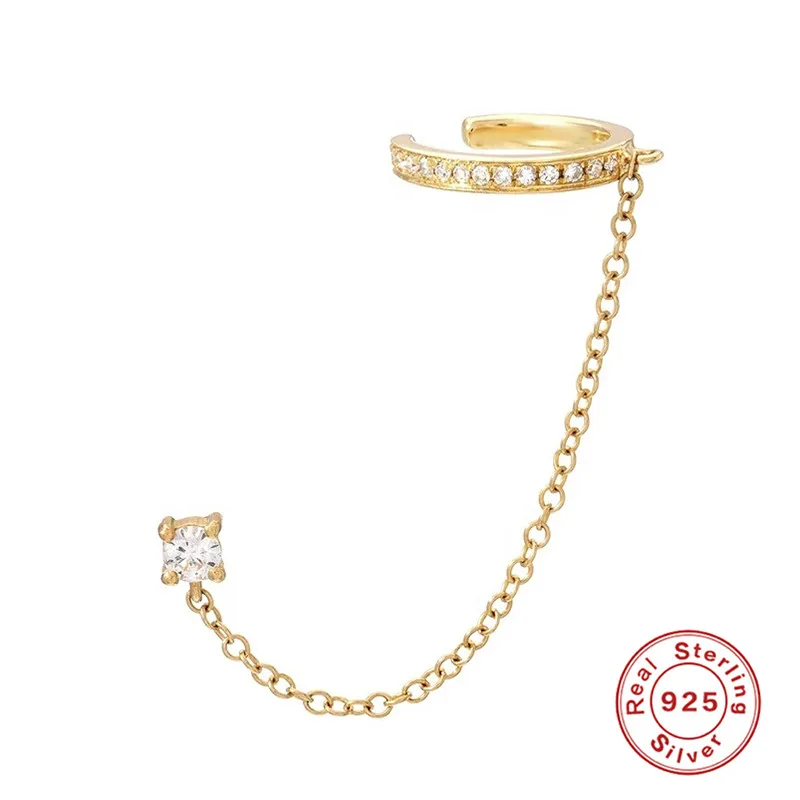 CANNER 1 STÜCK 925 Sterling Silber Achtzackiger Stern CZ Piercing Ohrring Für Frauen Ins Quaste Kette Stud Ohrring Party Edlen Schmuck