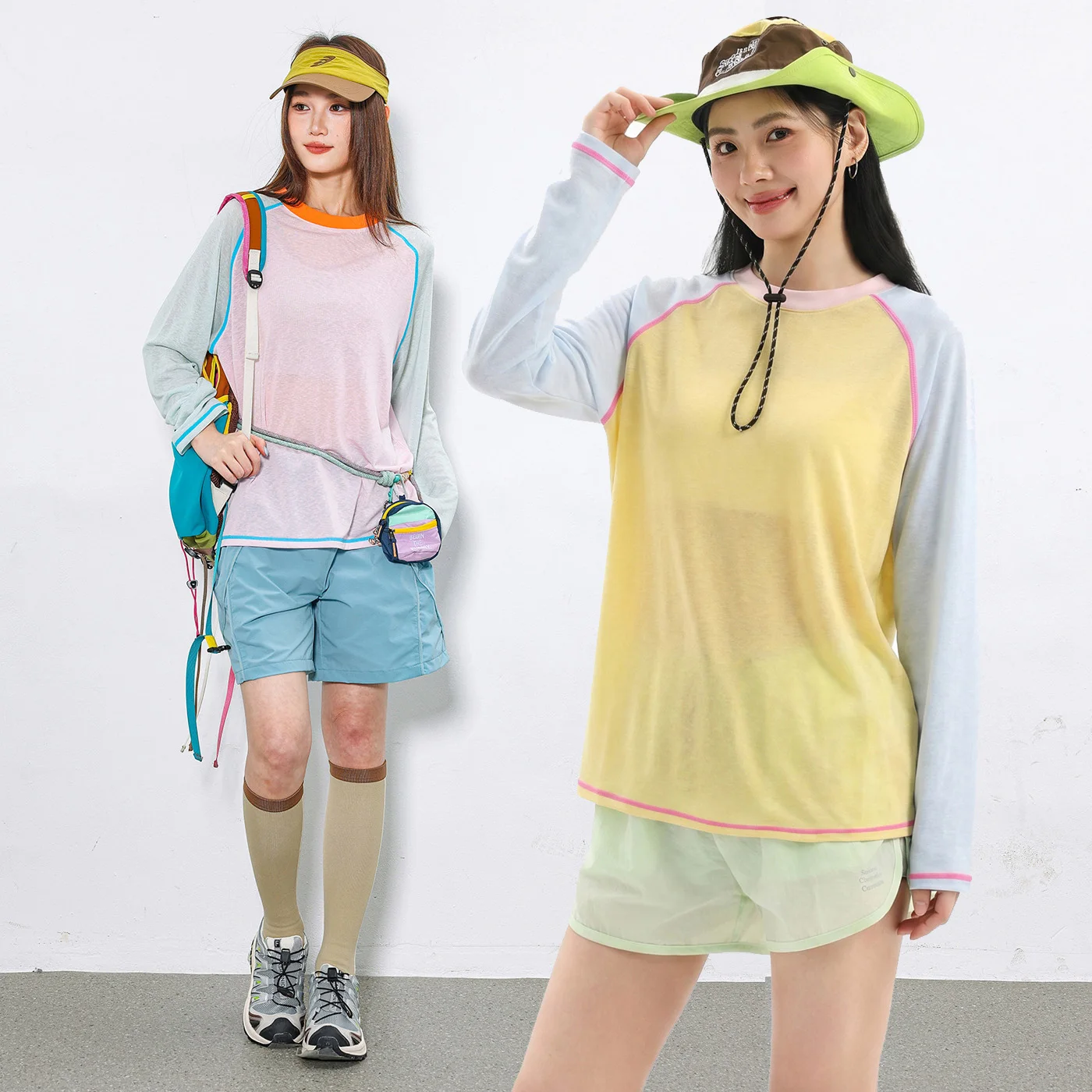 Sweet Girl Sport Fashion Streetwear Y2k Lightweight T Shirt Women Outdoor Loose Casual Translucent Long Sleeve T-shirt Tops