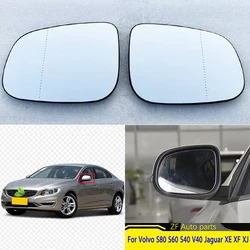 For Volvo S80 S60 S40 V40 Jaguar XE XF XJ Wing Door Side Rearview Mirror Heated Lens Warning Heating Glass