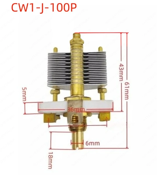 CW1-J50P/G100P High Frequency High Precision Ceramic Large Distance Air Single Variable Capacitor